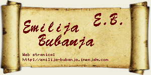 Emilija Bubanja vizit kartica
